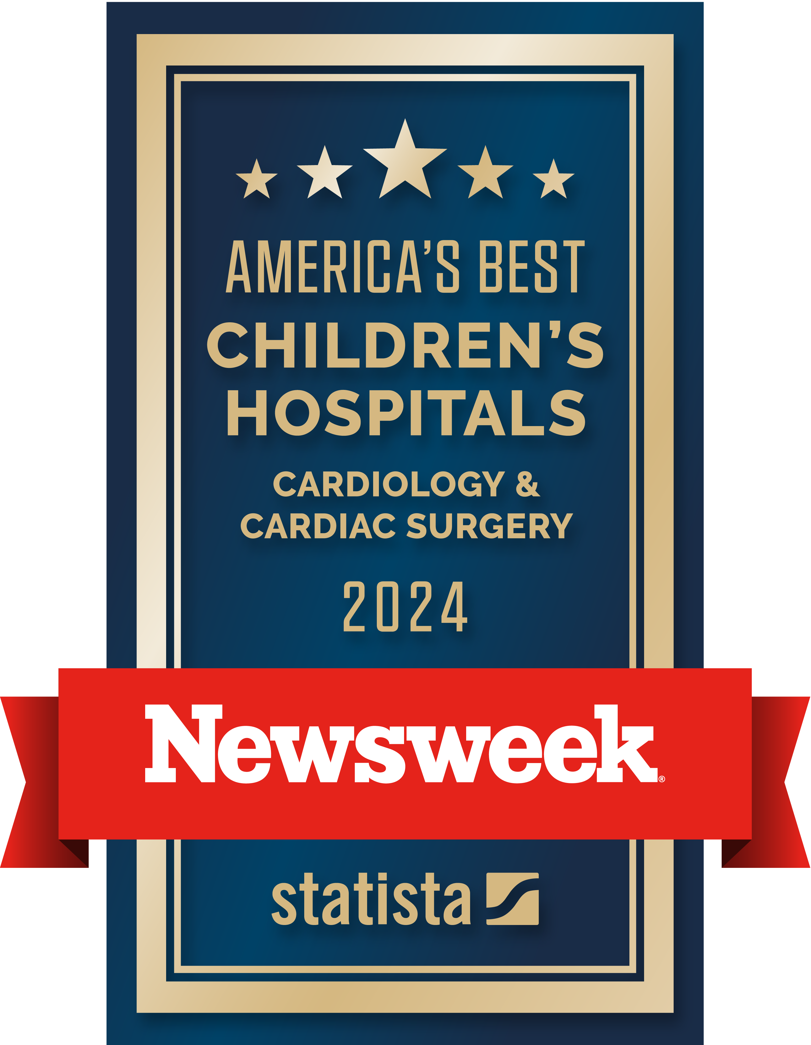 Newsweek America's Best specialty badge for Cardiology & Cardiac Surgery 2024.