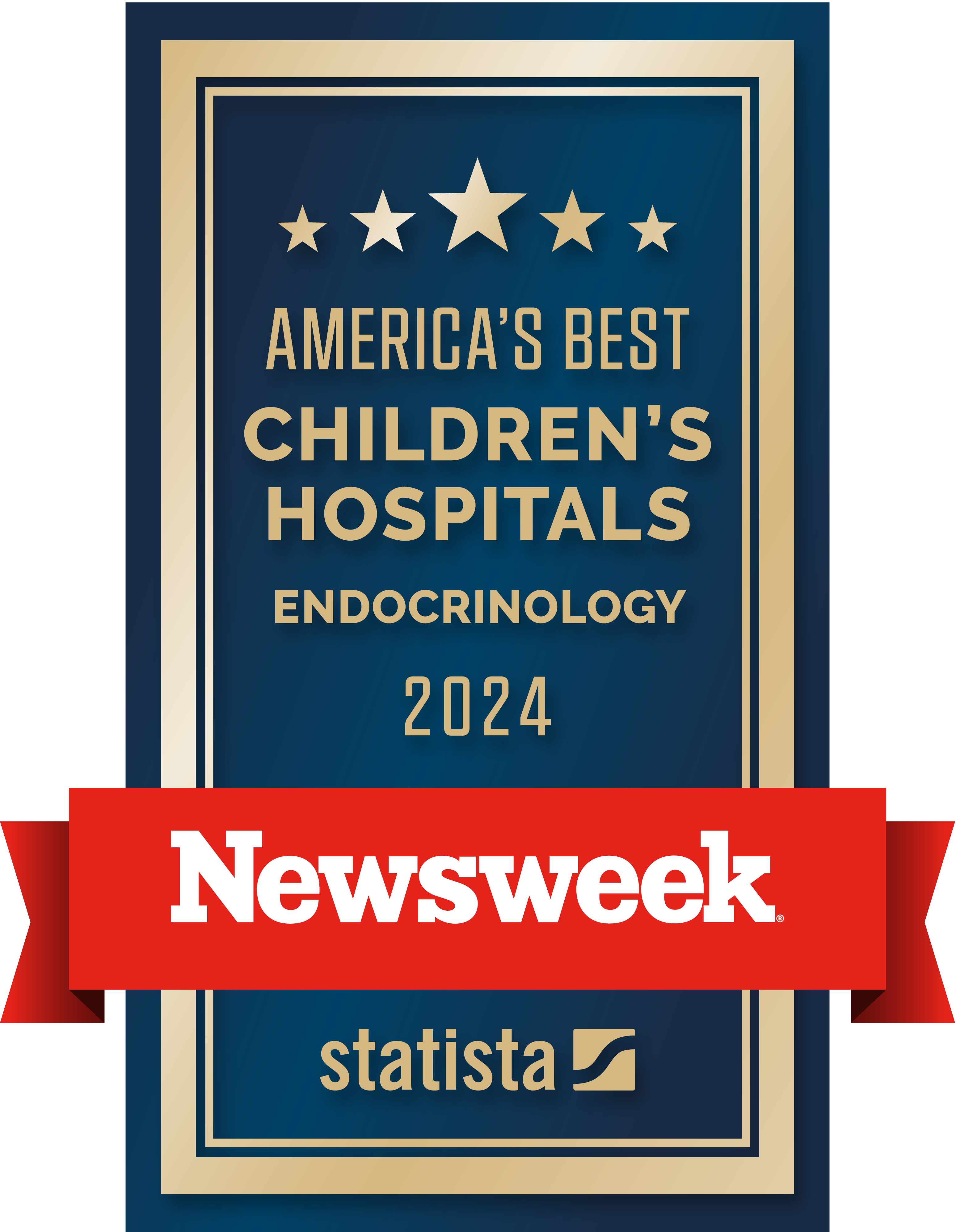 Newsweek America's best children's hospitals badge for Endocrinology 2024.